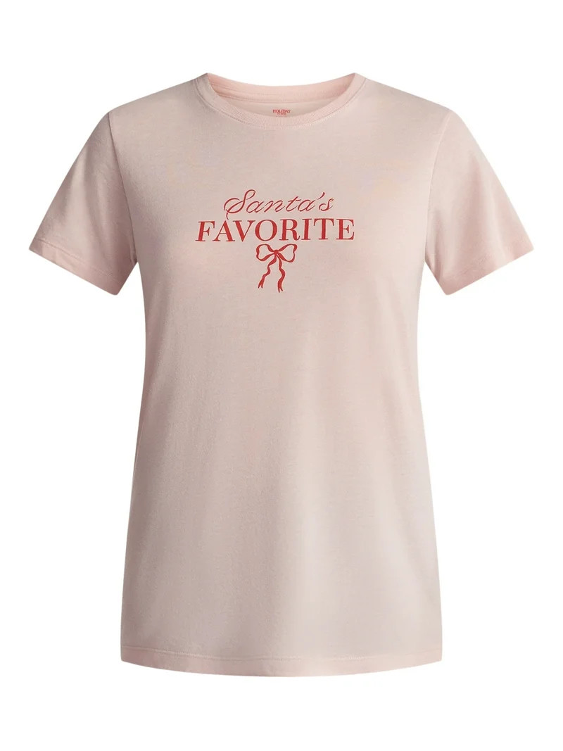 Christmas Women's Santa's Favorite Graphic Tee from Holiday Time, Sizes S-XXXL - Walmart.com | Walmart (US)