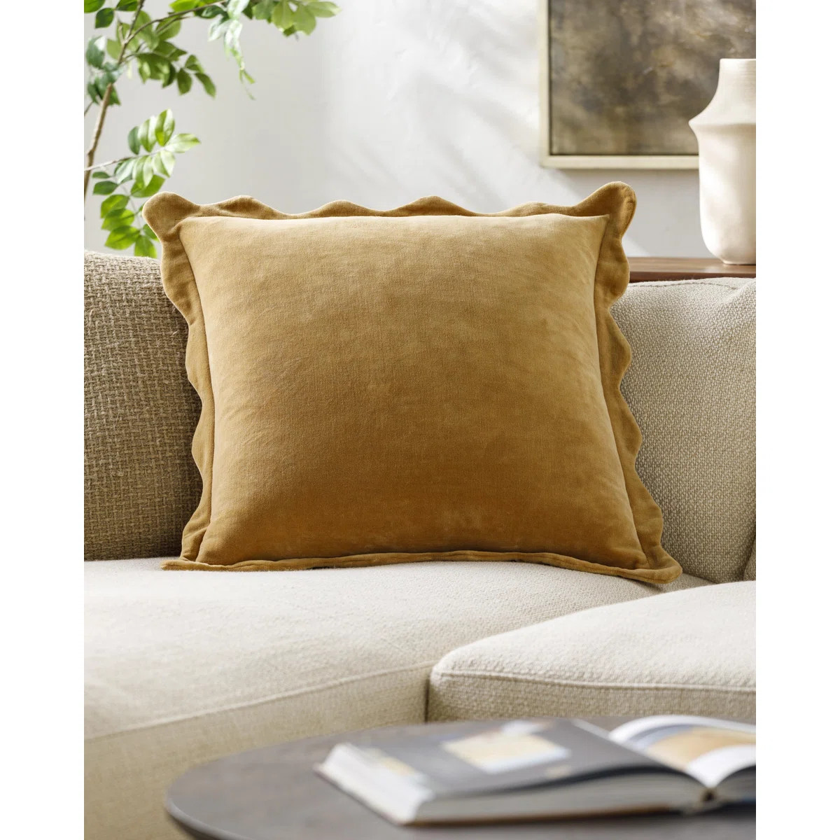 Collier Scalloped Edges Throw Pillow | Wayfair North America