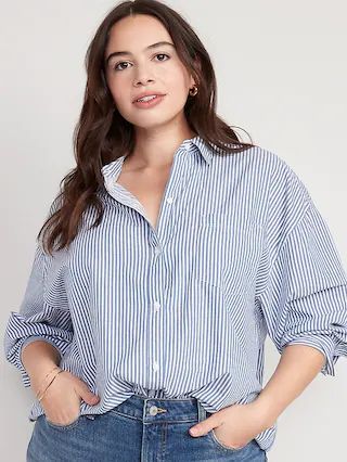 Oversized Poplin Boyfriend Shirt for Women | Old Navy (US)