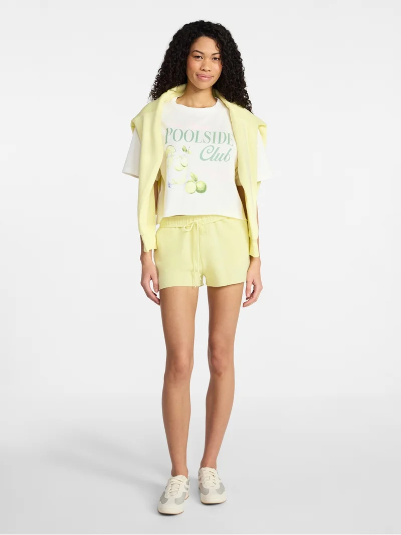 No Boundaries Fleece Foldover Shorts, 2'' Inseam, Women’s XXS-XXL | Walmart (US)