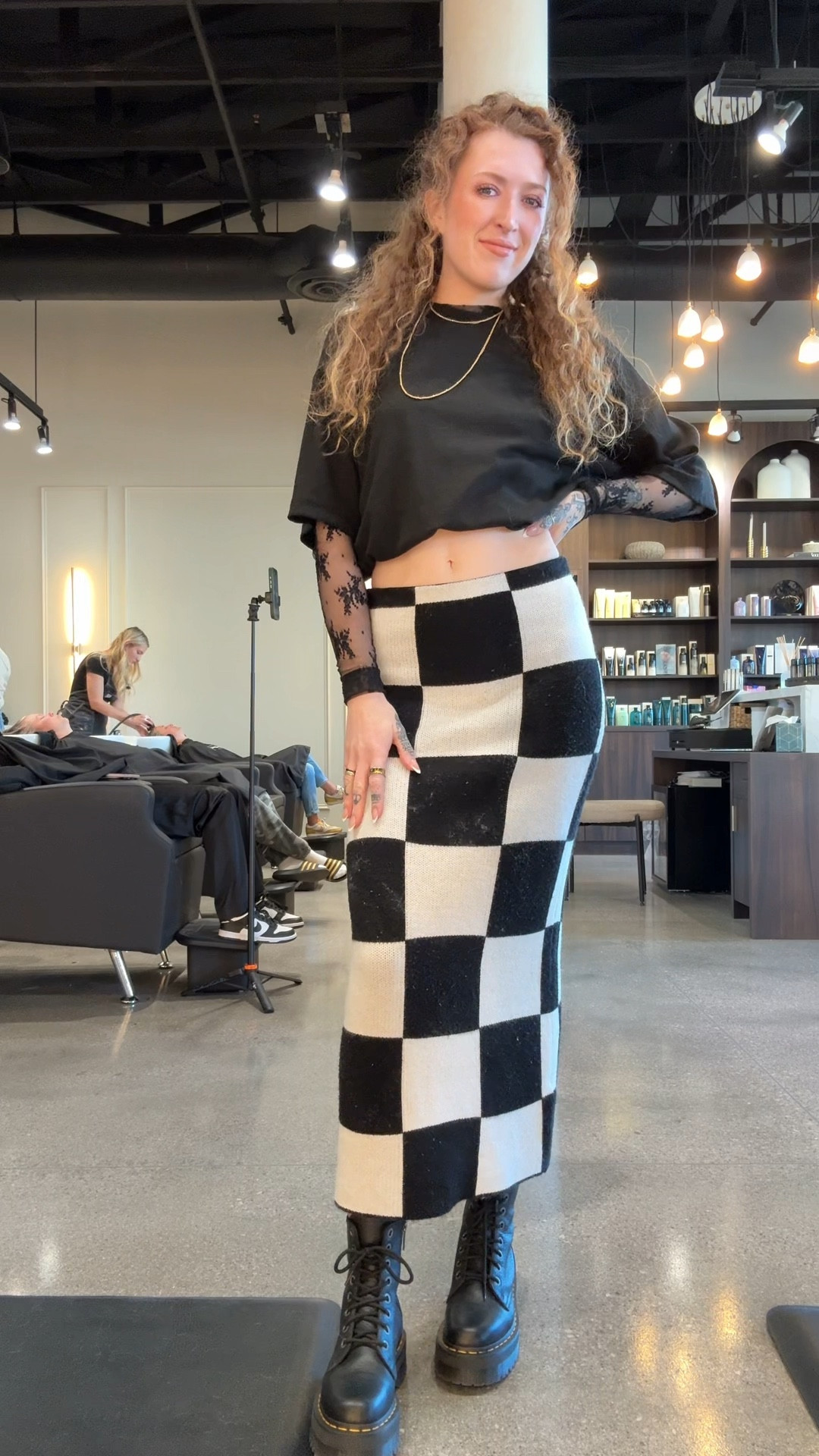 Checkered maxi skirt lace black top

#LTKSeasonal #LTKFestival