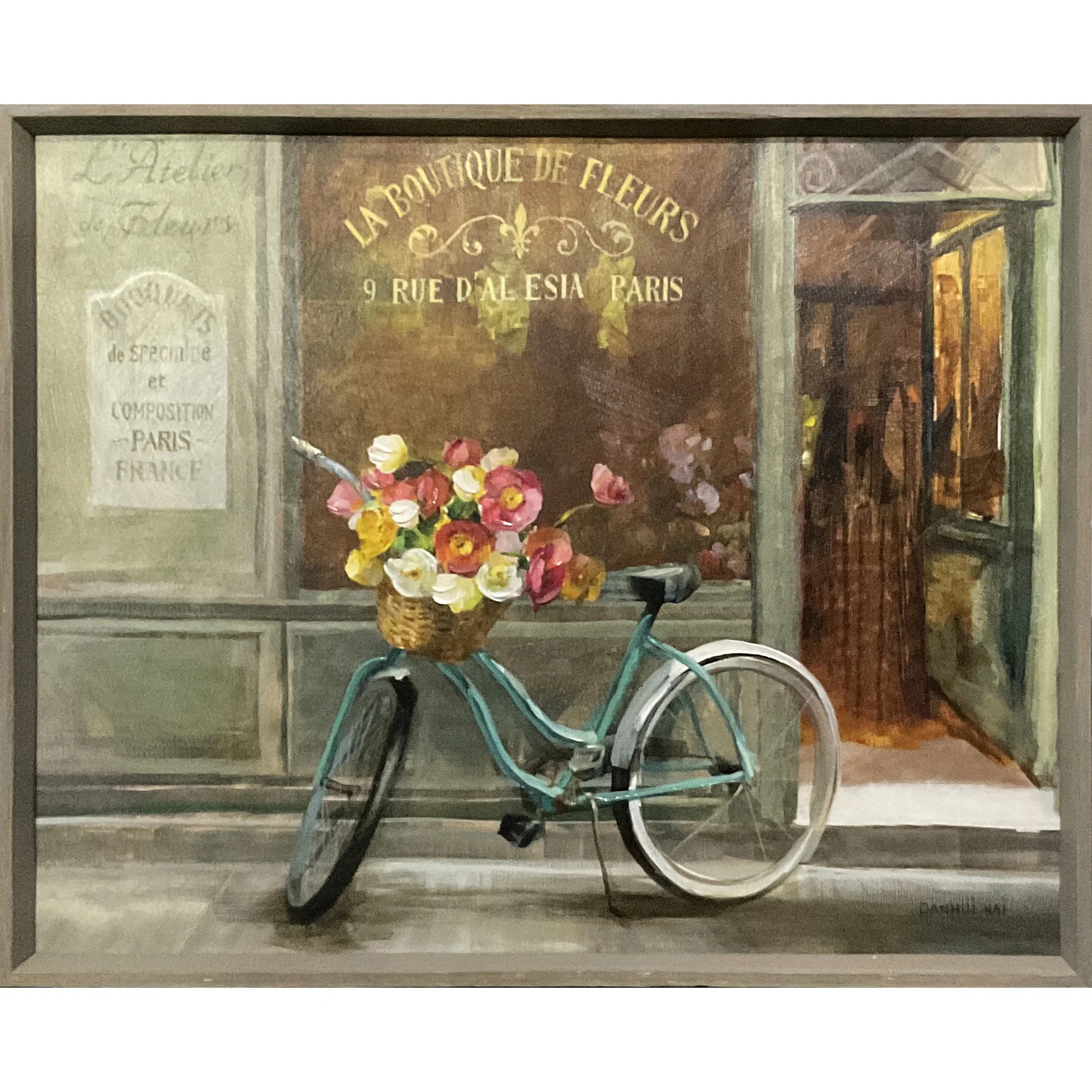 Crystal Art Gallery French Bicycle Framed Wall Art Décor Digital Print Size 28" x 22" | Walmart (US)