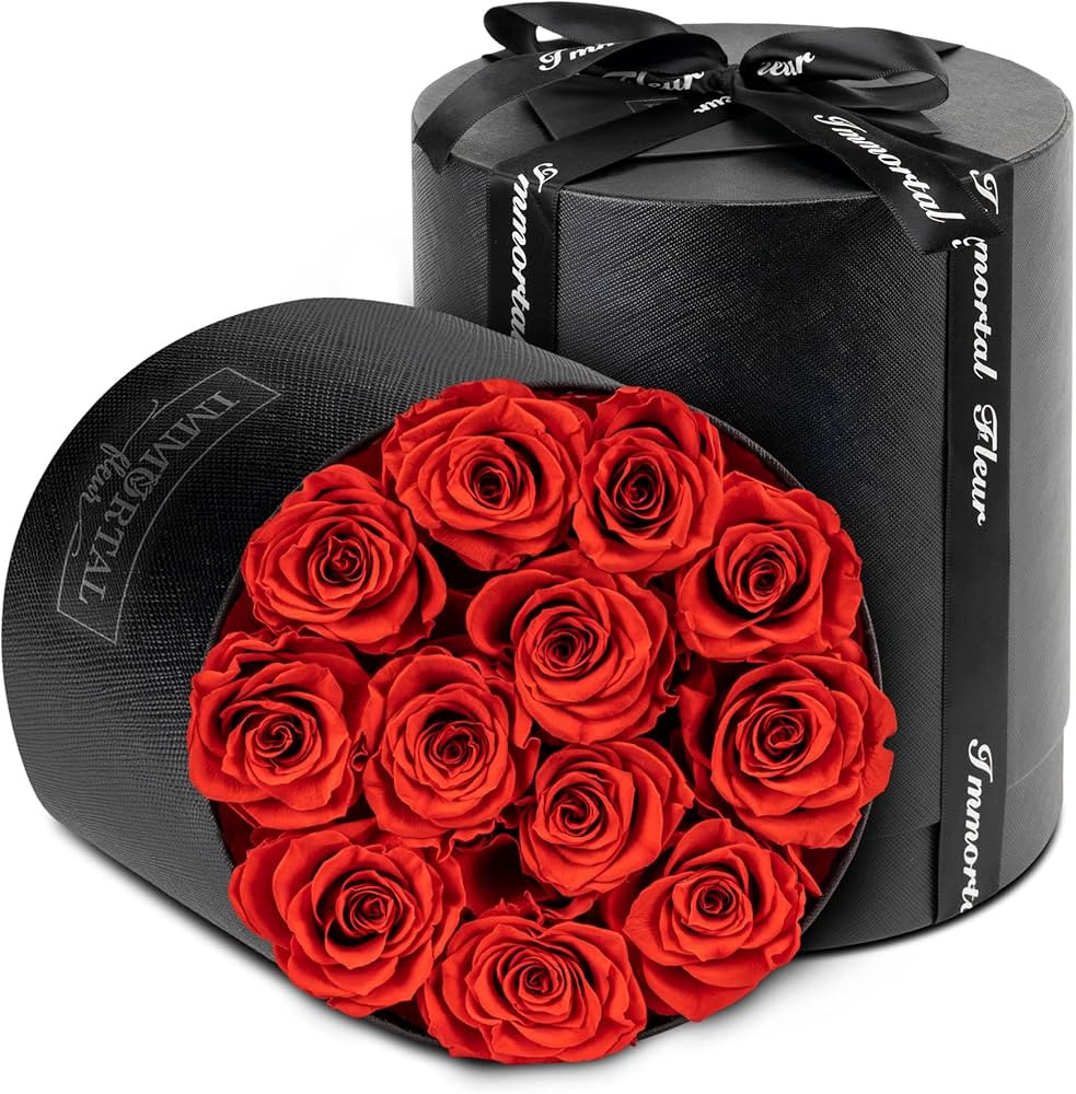 Immortal Fleur Preserved Roses In A Box, Preserved Flowers, Forever Roses Box, Mom Birthday Gifts... | Amazon (US)