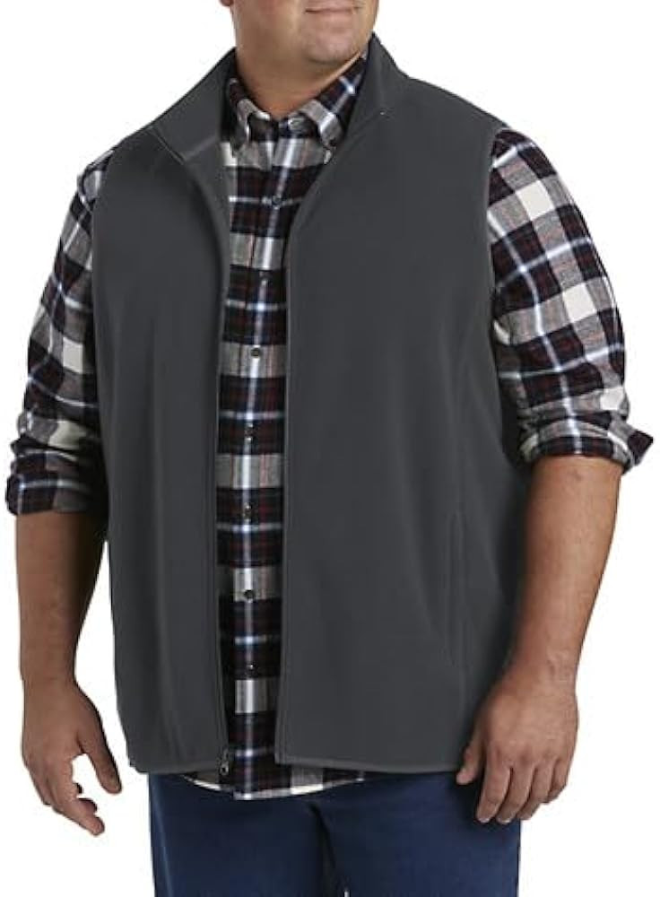 DXL Big + Tall Essentials Men's Big and Tall Full-Zip Polar Fleece Vest | Amazon (US)