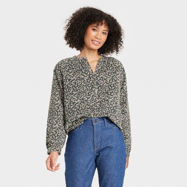 Women's Long Sleeve Relaxed Fit Everyday Blouse - Universal Thread™ | Target