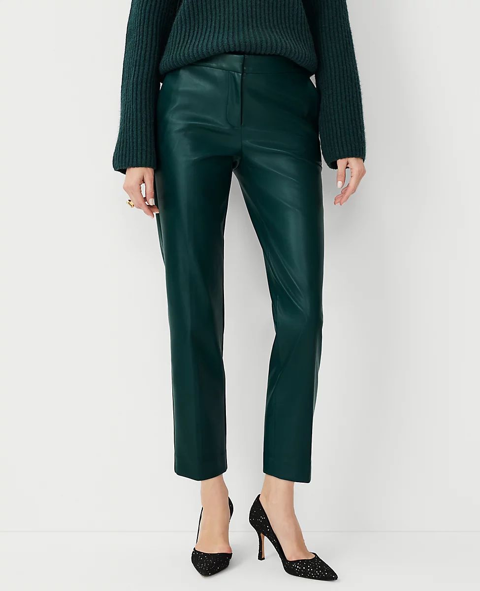 The Eva Ankle Pant in Faux Leather - Curvy Fit | Ann Taylor (US)