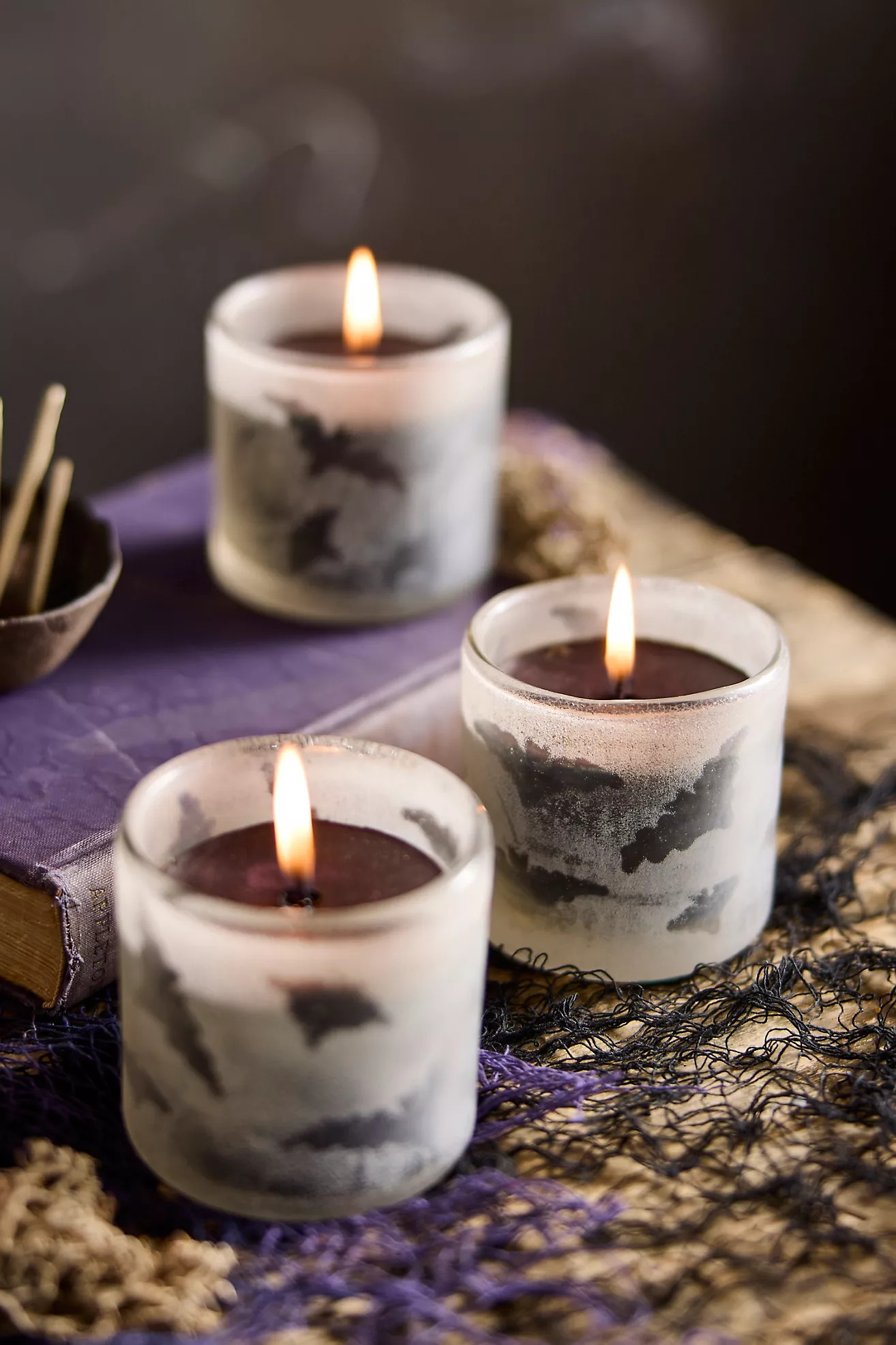 Frosted Bat Candles, Set of 6 | Anthropologie (US)