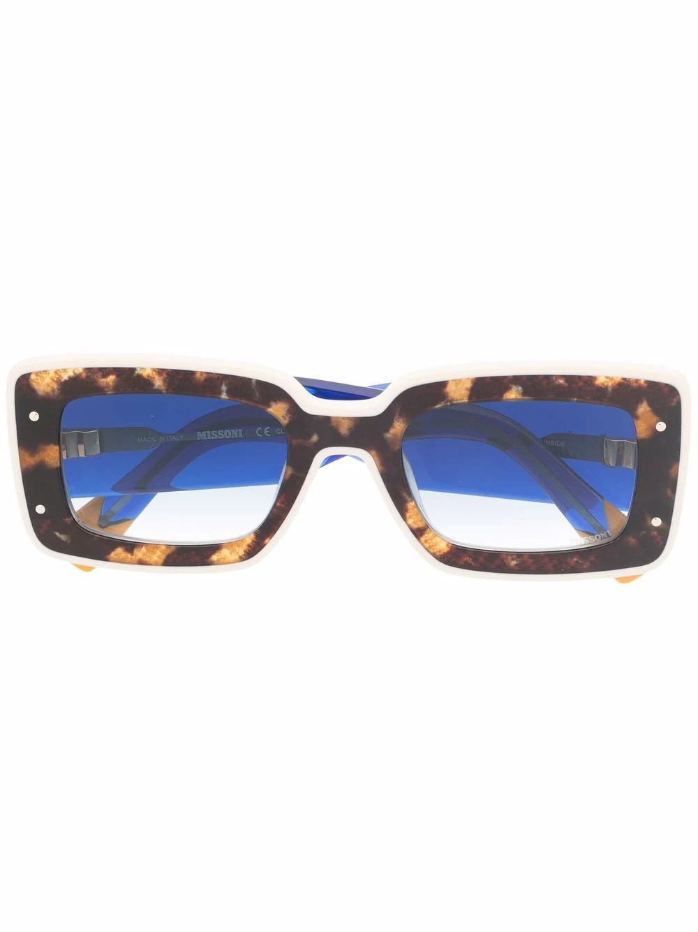 MISSONI EYEWEAR tortoiseshell rectangular sunglasses - Blue | Farfetch Global