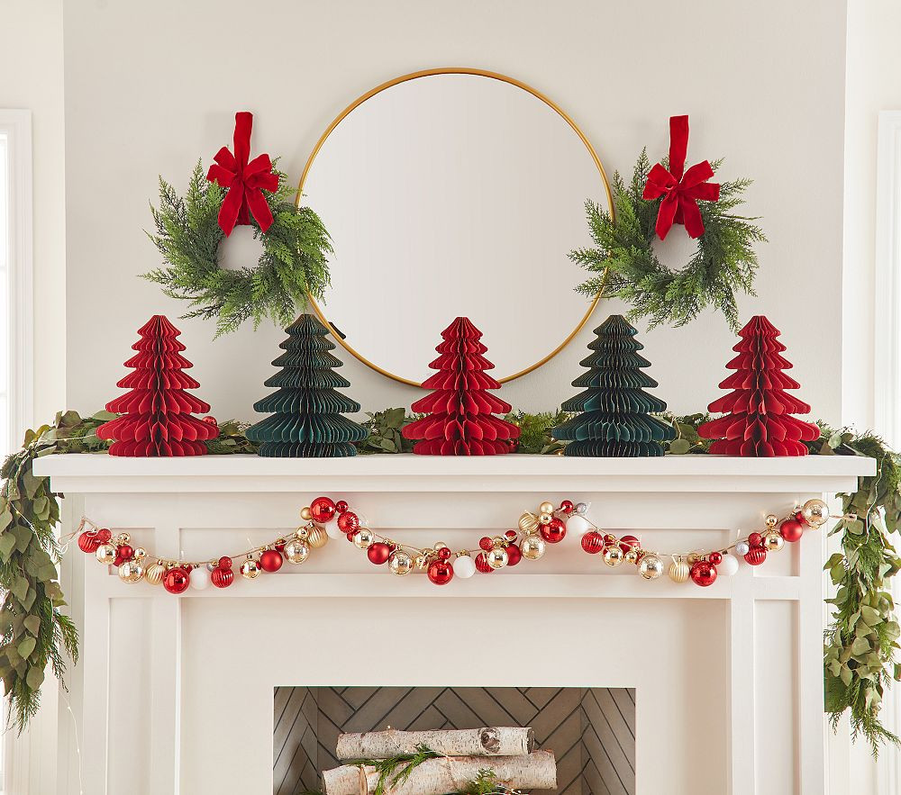 Paper Accordion Trees, Red/Green, Set of 5 | Pottery Barn Kids