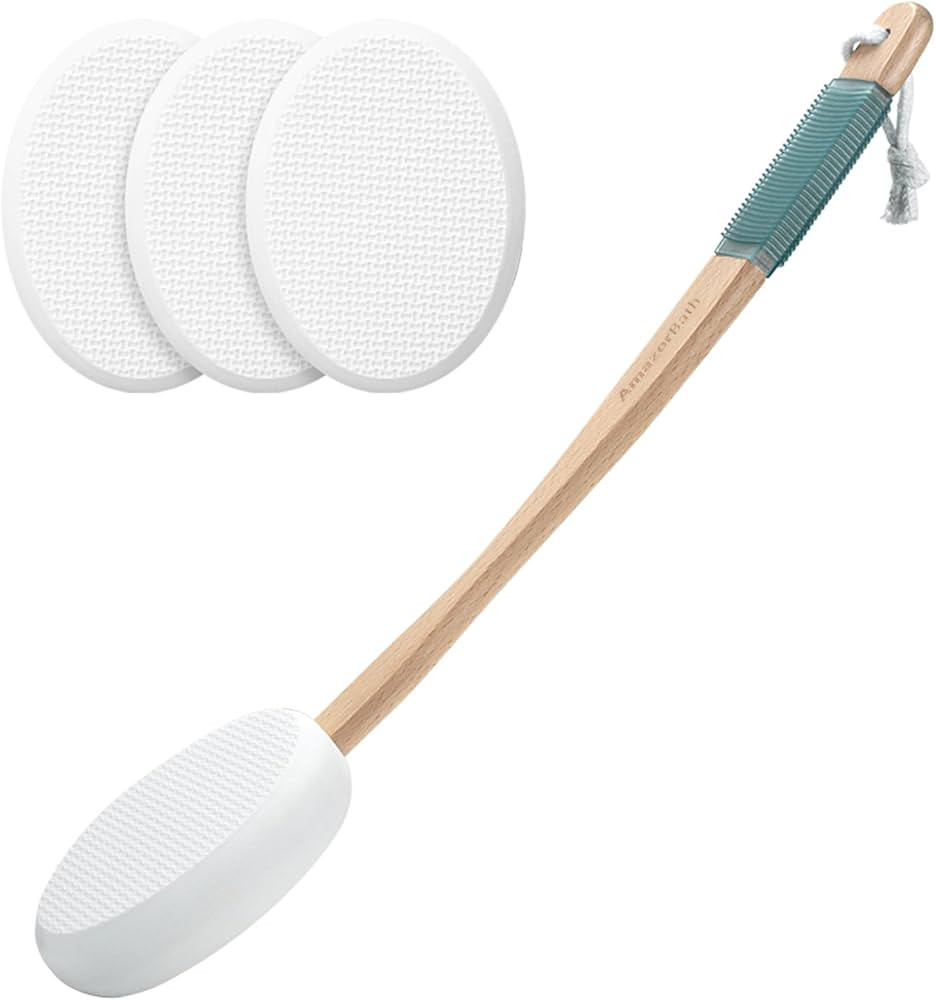 AmazerBath Lotion Applicator for Back, Feet, 4 Replacement Pads with 17" Curved Handle, Back Suns... | Amazon (US)