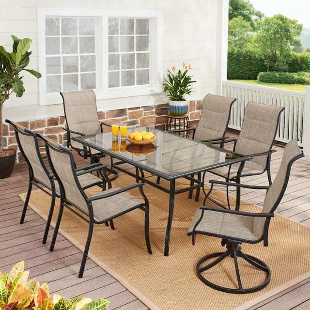 Mainstays Highland Knolls 7 Piece Outdoor Dining Set | Walmart (US)