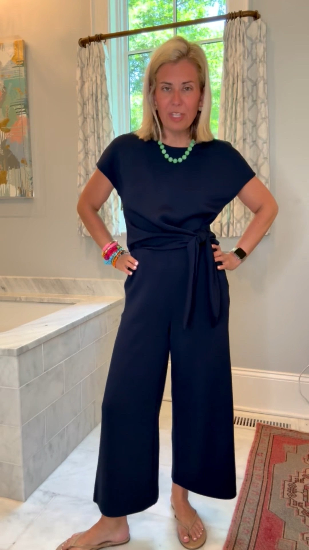 Go ahead and add to cart and thank me later! The most flattering and comfortable jumpsuit ever! I’m wearing small petite and 8 sandals. 

My Spanx sizing: 
Tees - xs
Shorts 5" - small
Long Sleeve Tee - xs
Rib Maxi Dress - small
Tie-Waist Jumpsuit - small petite
Tie-Waist Midi Dress - small
*Use Catherine20 for 20% off my bracelets
*Use Catherinexspanx for 15% off + free shipping on 1st order

#LTKdayinmylife #LTKstorytime #LTKOver40
