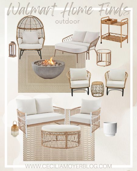 WALMART FINDS: Rattan and cane furniture for your outdoor patio or deck!  These outdoor furniture and decor are from Walmart!  #walmartpartner #walmarthome 

Outdoor rug - egg chair - wicker furniture - fire pit - coffee table - modern - boho - lantern - outdoor side table - outdoor lounge - beverage cart 

#LTKhome #LTKsalealert #LTKSeasonal