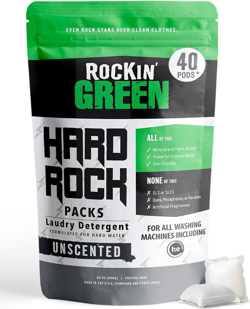 40-Count Washing Detergent Laundry Pod - Natural Laundry Detergent Pods for Hard Water - Free and... | Amazon (US)