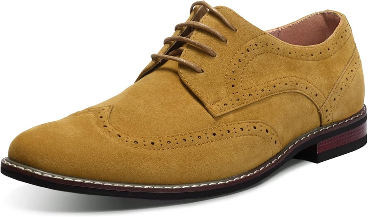 Mofri Men's Oxford Suede Shoes, Wingtip Dress Shoes for All Occasions, Waterproof, Latex Insole, ... | Amazon (US)