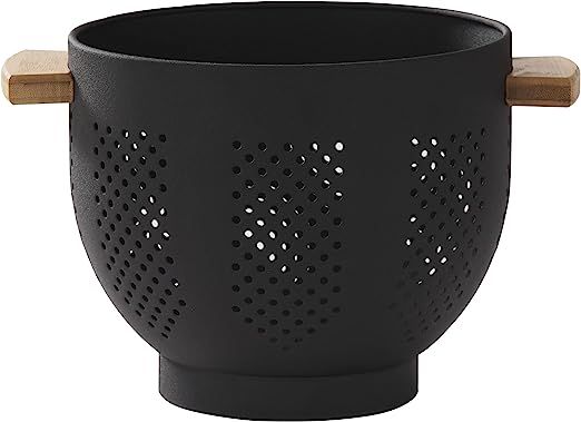 Metal Colander with Wood Handle, 5.5 Quart Powder Coated Steel Large Kitchen Strainer Stable Base... | Amazon (US)