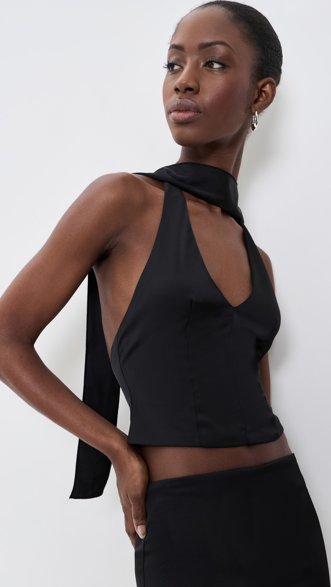 Lioness Front Row Halter Top Noir L | Shopbop