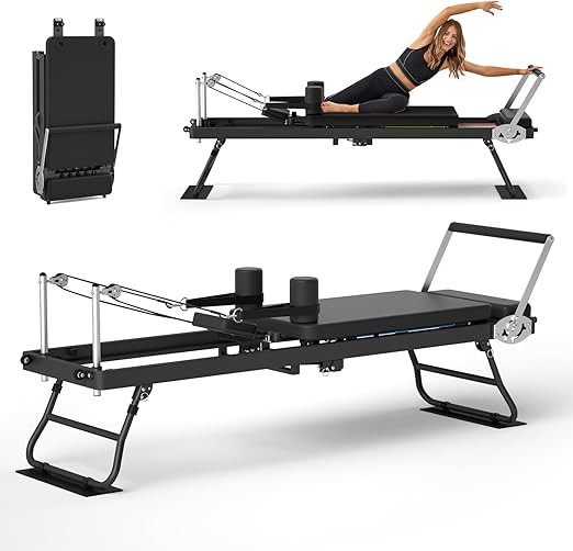Foldable Pilates Reformer for Home Use Pilates Reformer Machine with Adjustable Resistance Bands ... | Amazon (US)