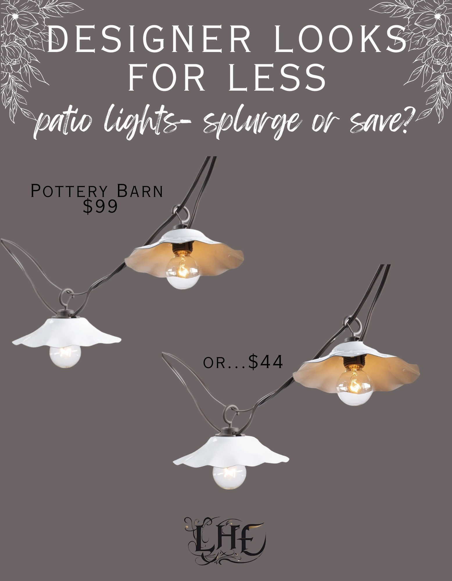 These lights are so pretty! The Pottery Barn option is the exact same as the designer look for less! Shop these finds by clicking the thumbnails below 👇.  Pottery Barn, pottery barn dupes, pottery Barn look for less, designer inspired, designer look for less, patio decor, patio lights, porch lights, string lights, patio string lights, porch decor, designer looks for less, outdoor living 

#LTKHome #LTKSaleAlert #LTKFindsUnder50