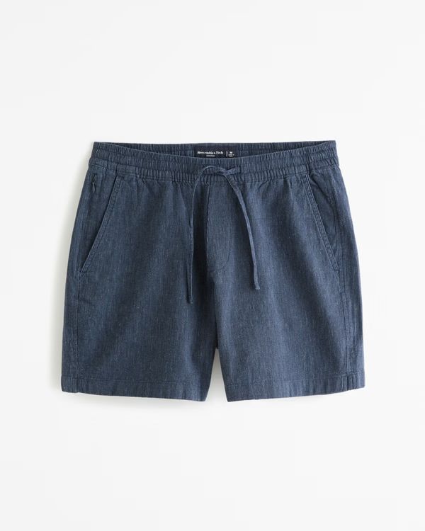 Men's Linen-Blend Pull-On Short | Men's Bottoms | Abercrombie.com | Abercrombie & Fitch (US)