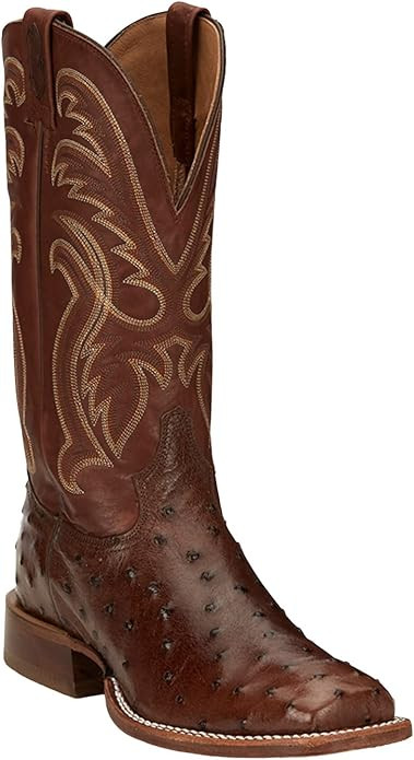 Tony Lama Men's Jacinto Full Quill Ostrich Exotic Western Boot Square Toe - Ep8268 | Amazon (US)