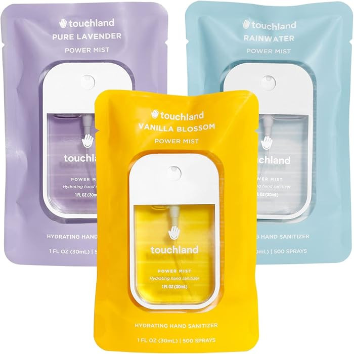 Touchland Power Mist Hydrating Hand Sanitizer Spray, BLOSSOM Trio Set (Lavender, Vanilla, Rainwat... | Amazon (US)