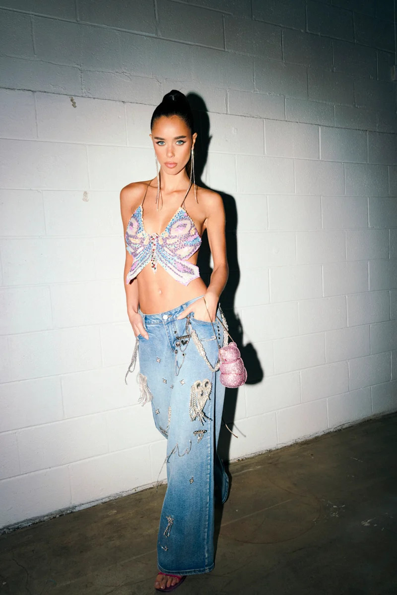 THE BEST ONE YET RELAXED FIT BLING DENIM JEANS | AKIRA