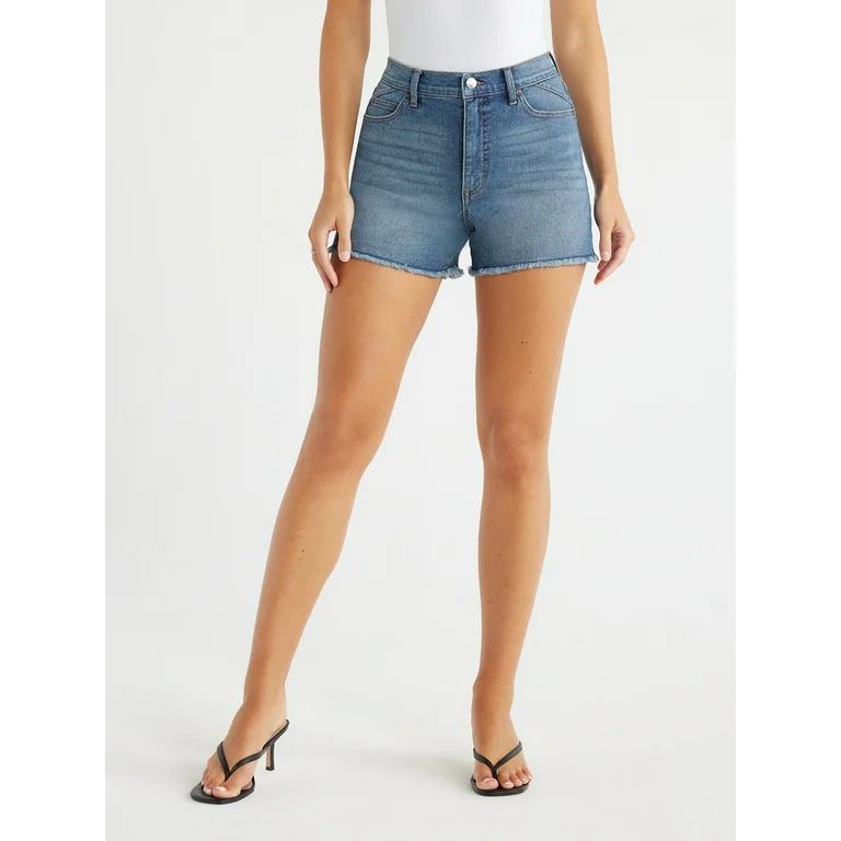 Sofia Jeans Women's Chi Shortie High Rise Fray Hem Shorts, 3.5" Inseam, Sizes 00-28 | Walmart (US)