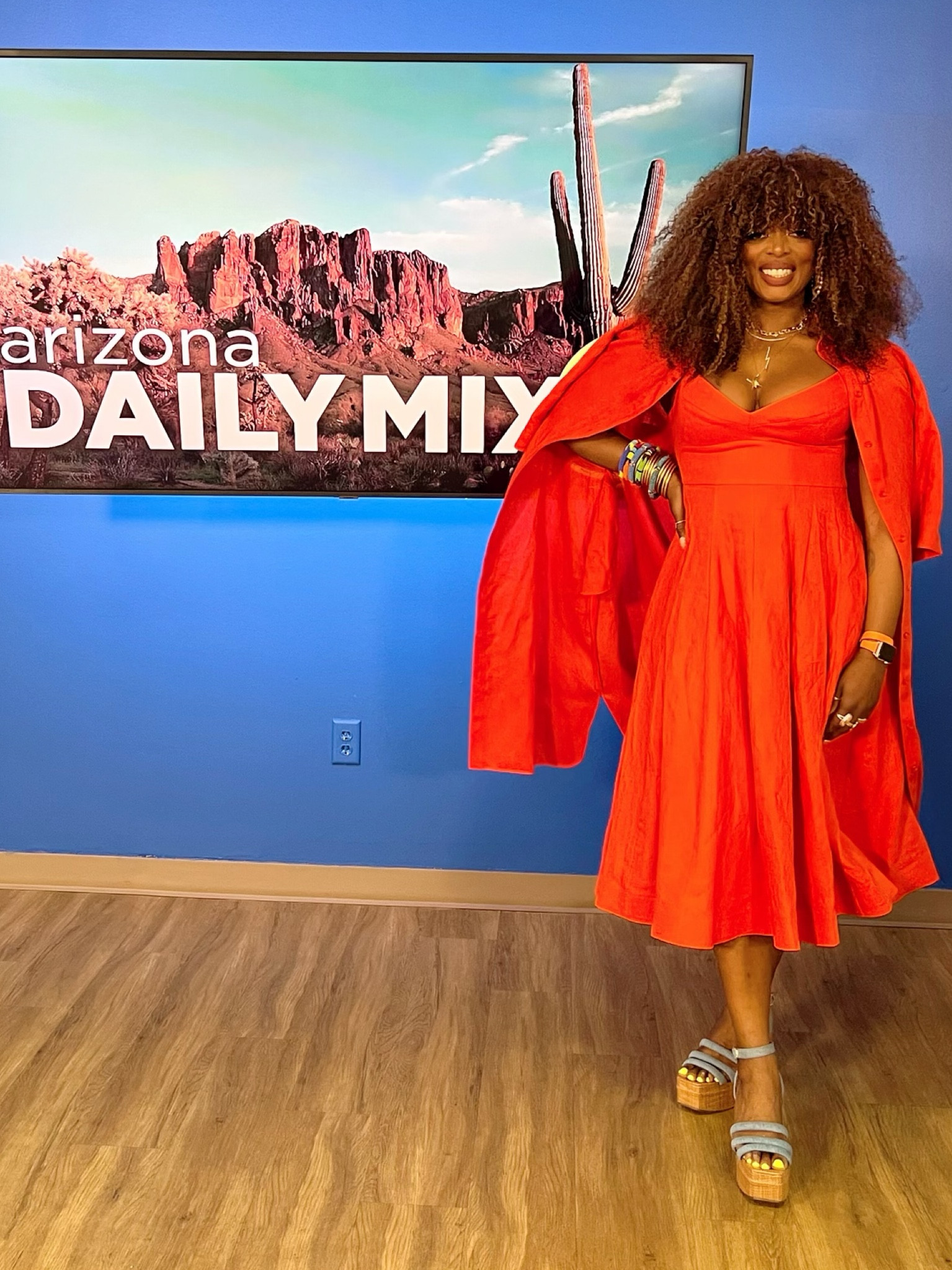 Haute Red Look for my Spring Style Segment on local news station! 
#monochrome #springytrends #springcolors 

#LTKunder50 #LTKcurves #LTKSeasonal