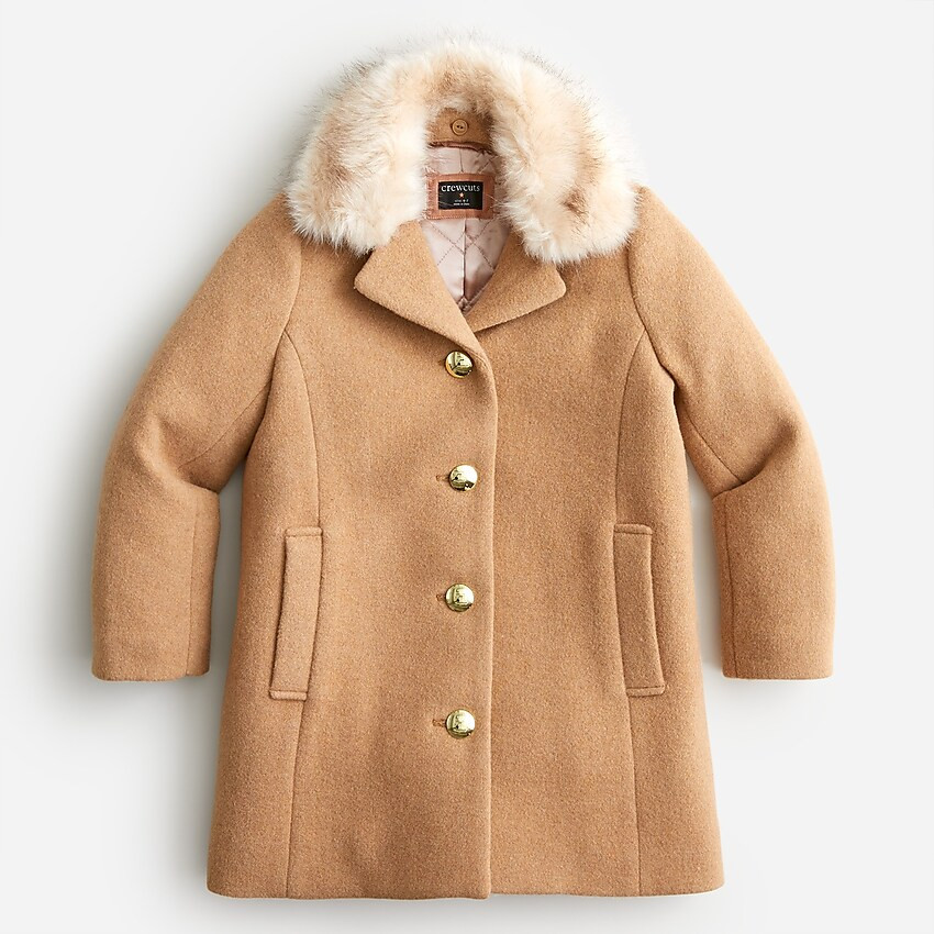 Girls' stadium-cloth topcoat | J. Crew US