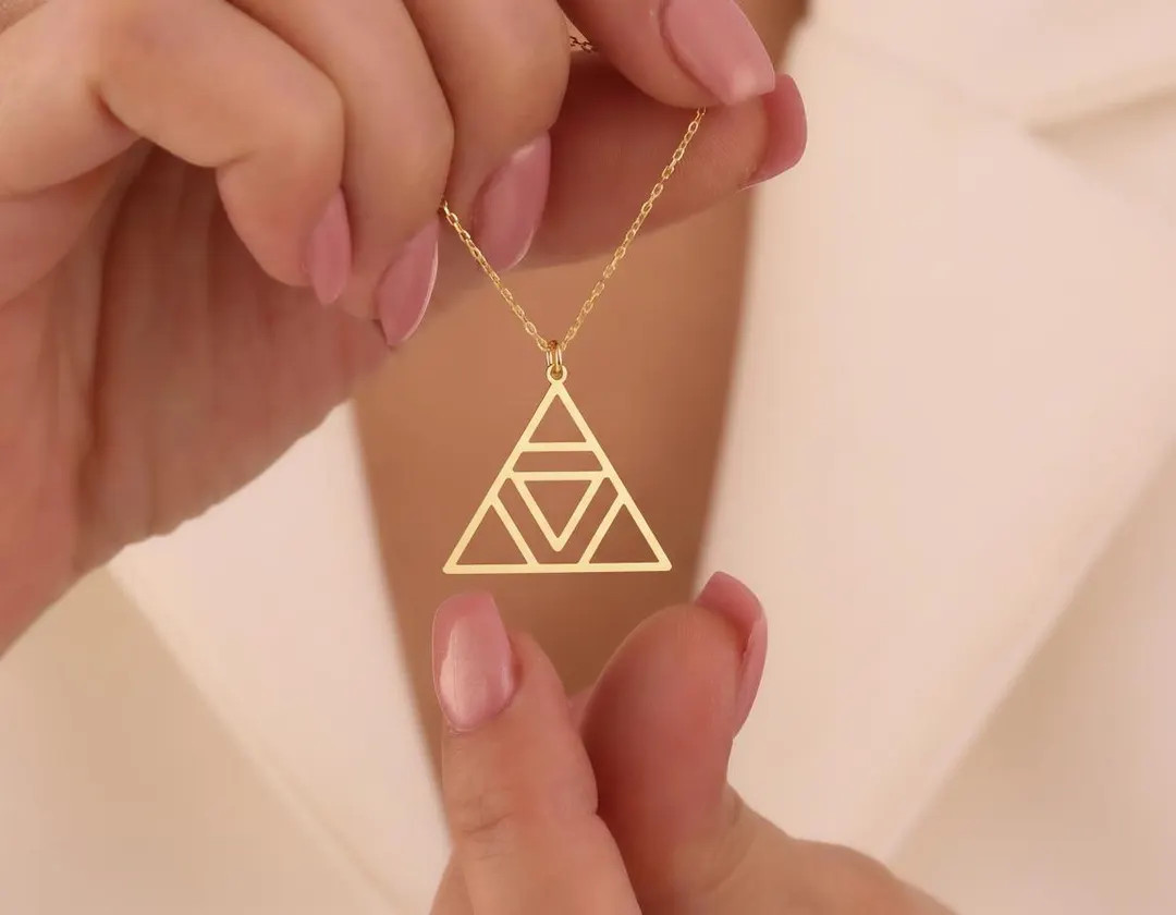Triangle Pendant: Gold Plated Geometric Necklace - Etsy | Etsy (Global)