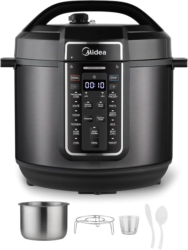 Midea 12-in-1 Electric Pressure Cooker, 8 Quarts, Stainless Steel Inner Pot | Amazon (US)