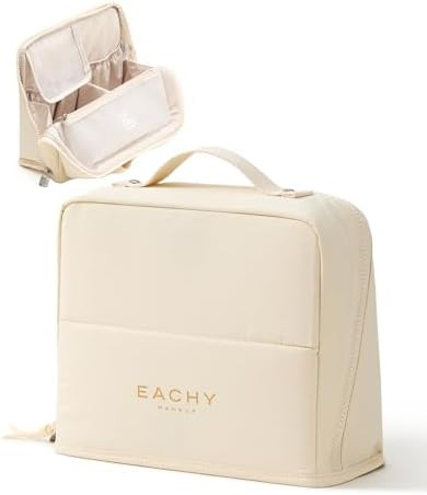 EACHY Standing Makeup Bag - Large Waterproof Cosmetic Bag & Toiletry Bag Organizer with Phone Hol... | Amazon (US)