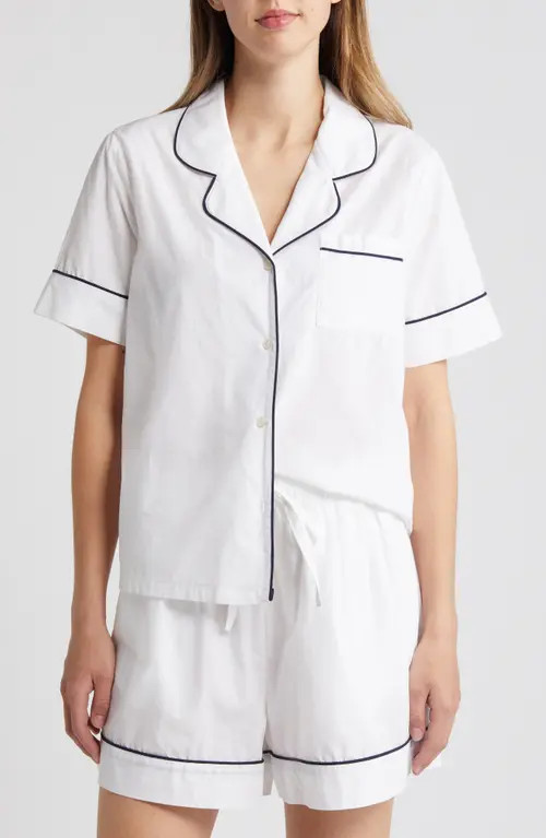 Nordstrom Classic Short Cotton Pajamas in White at Nordstrom, Size X-Small | Nordstrom