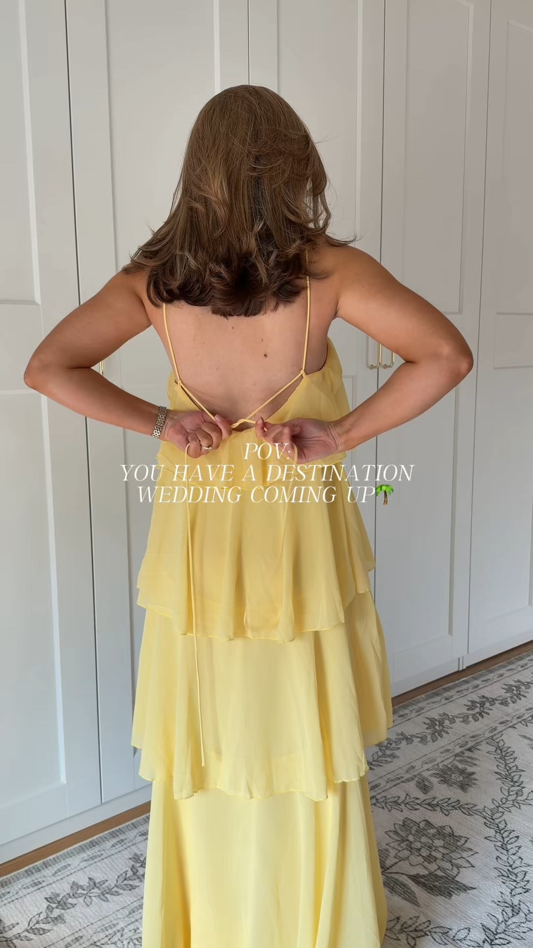 Destination wedding guest look! Wearing a S in dress - could have sized down! 