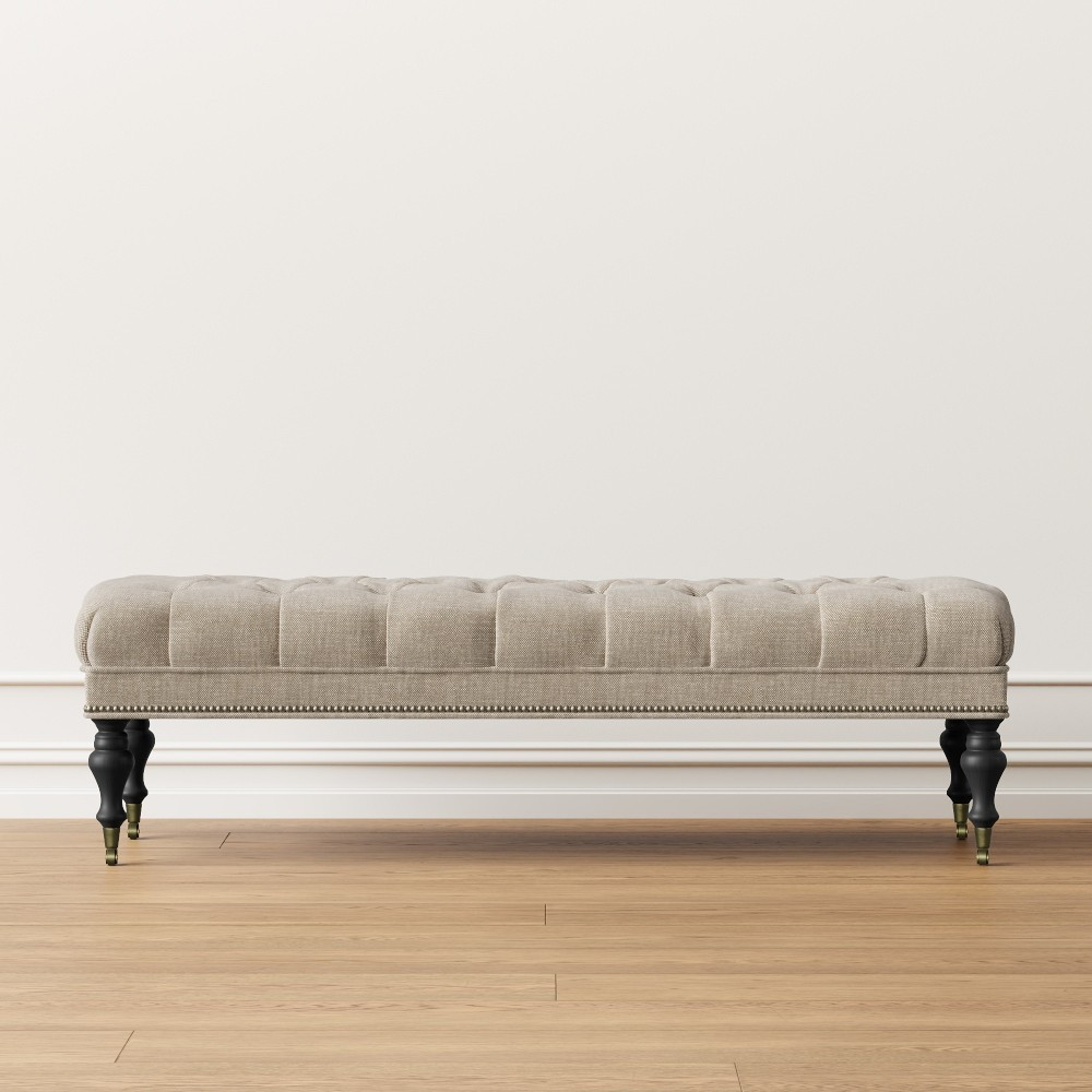 Fairfax Bench, Turned Leg with Tufted Top (51"-61") | Williams-Sonoma