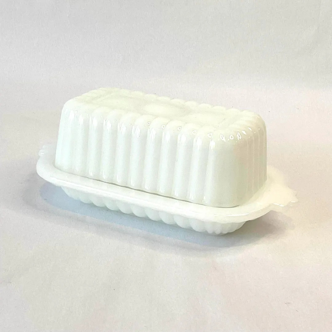 Petite 1/8 Pound Hazel Atlas Milk Glass Butter Dish and Tray With Formed Handles, Depression Glas... | Etsy (US)
