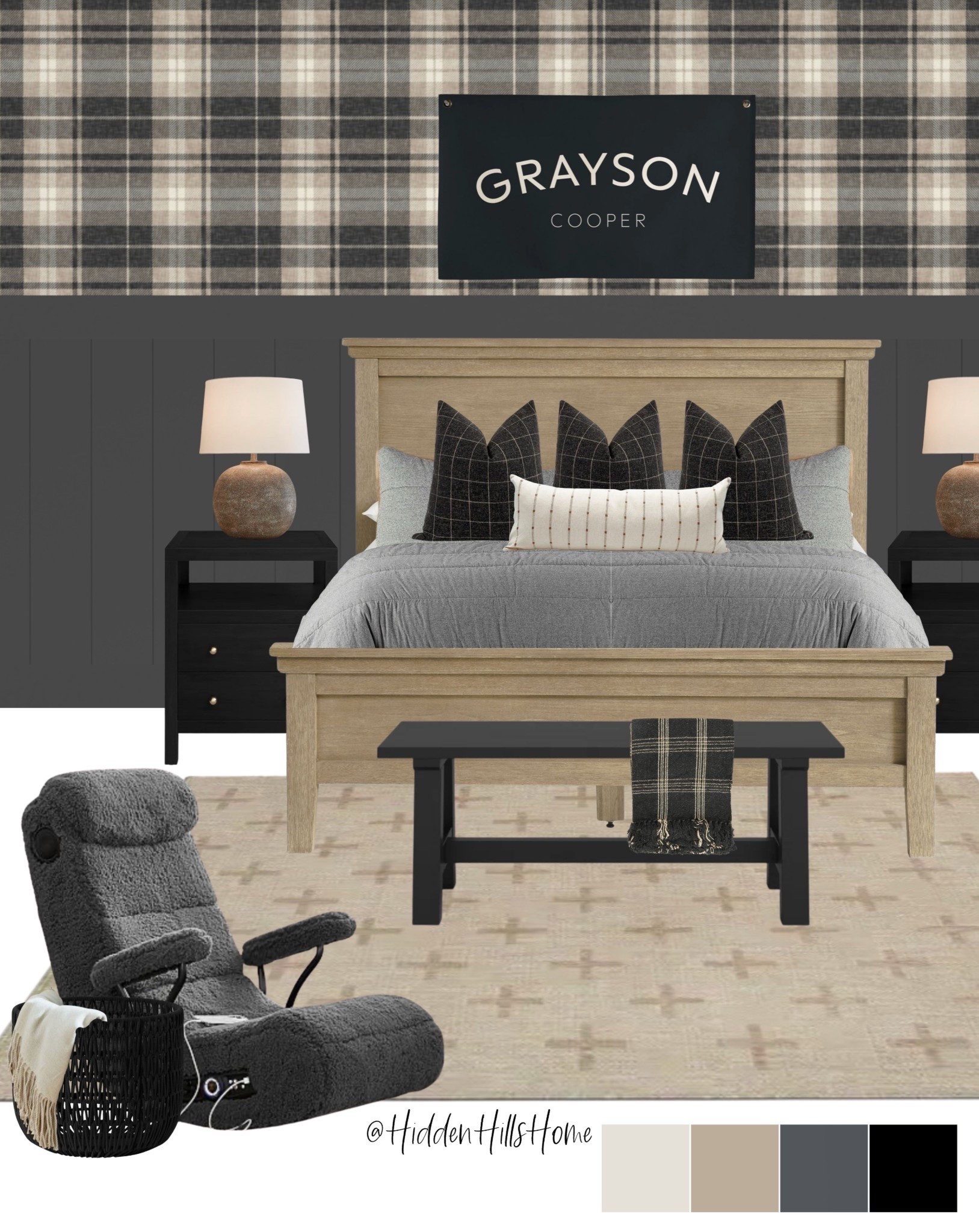 Boys bedroom decor mood board, boys room design, home decor ideas, teen boys room, teenage boys bedroom decor, bedding, nightstands #bedroom

#LTKSaleAlert #LTKMens #LTKHome