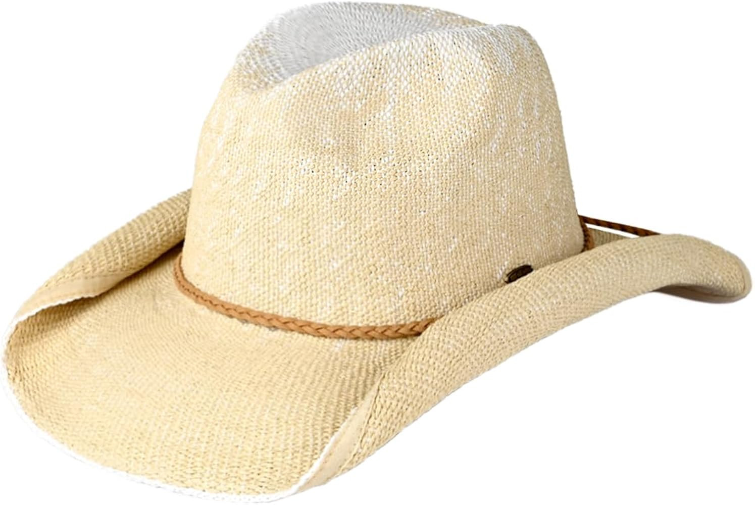 Funky Junque Cowboy Hats Women Packable Rolled Brim Sun Hat Cowgirl Beach Straw Western Country C... | Amazon (US)