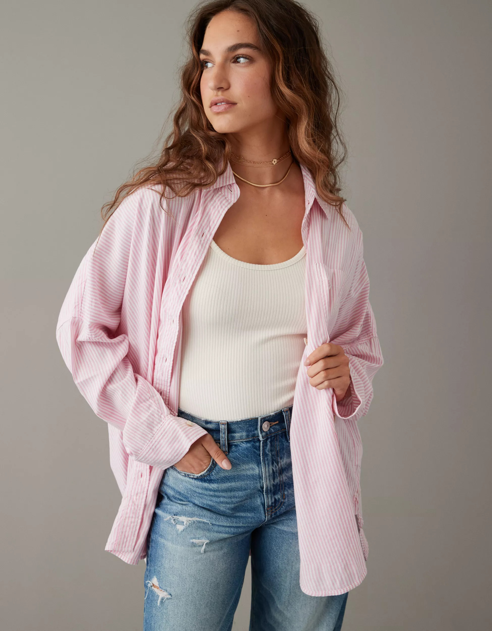 AE Go Big Oversized Shirt | American Eagle Outfitters (US & CA)