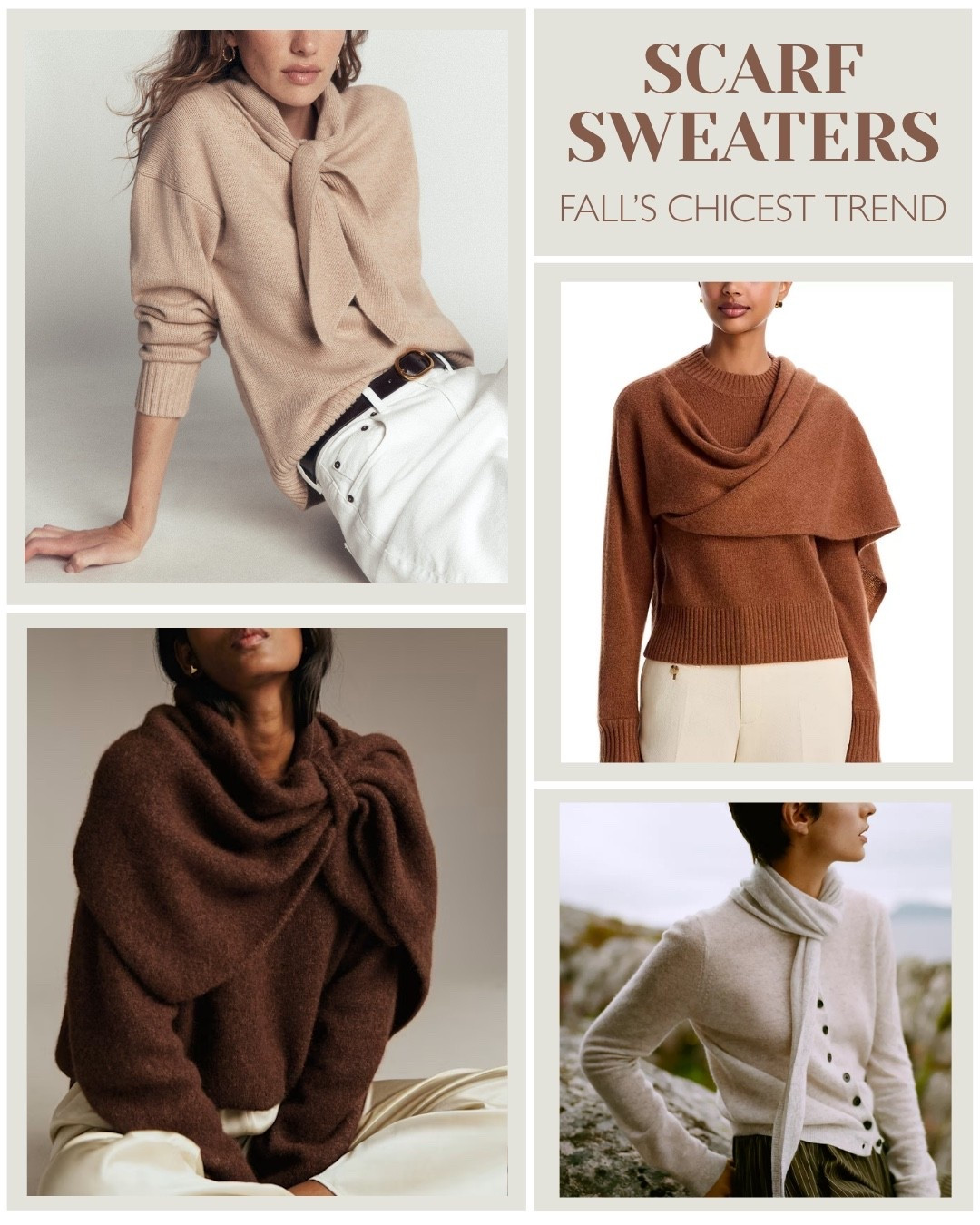 LOVE the scarf sweater trend for fall! So chic!

Fall fashion, fall outfit, fall sweaters