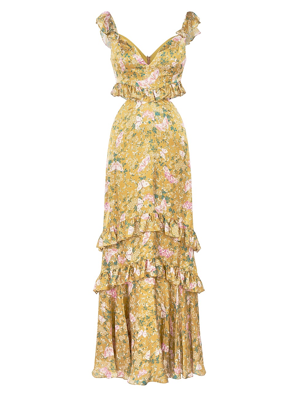 Magnolia Silk Floral Cut Out Gown | Saks Fifth Avenue