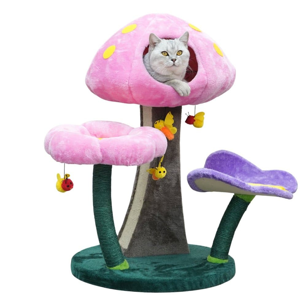 Catry - Wonderland 3-Level 31"" Cat Tree for Cats & Kittens with Replaceable Parts - Pink | Best Buy U.S.