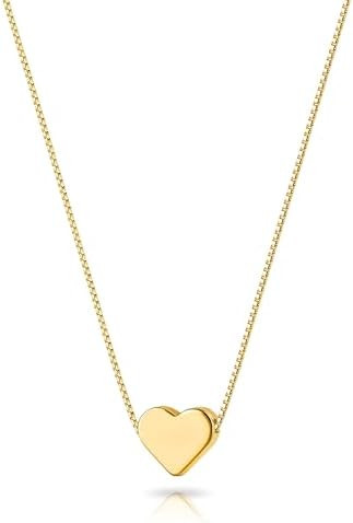 Zeffy Dainty Gold Heart Necklace for Women Trendy 14K Gold/Silver Plate Cute Heart Pendant Choker... | Amazon (US)