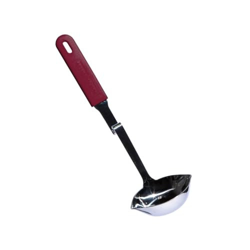 Souper Cubes + Lori Greiner No Mess Stainless Steel Soup Ladle with Silicone Handle - Metal Soup Ladle with No Mess Design That Hooks on Side of Any Pot - Cranberry | Amazon (US)