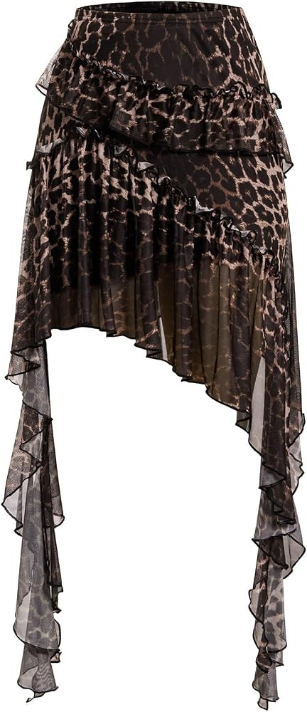 Verdusa Women's Flowy Asymmetrical Skirt Boho Ruffle Drop Waist Mini Skirt Country Concert Outfit... | Amazon (US)