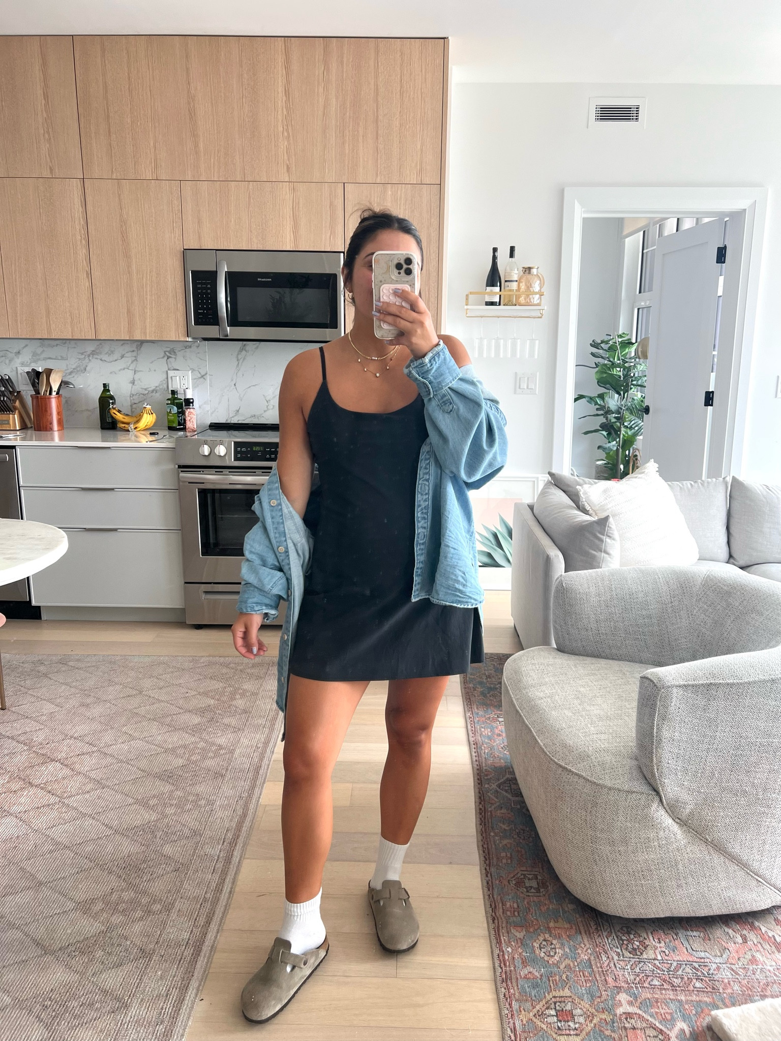 Comfy summer outfit - Abercrombie traveler dress (built in shorts - tts, M), paired with an oversized button down (M) and my Boston Birkenstocks 

#LTKSeasonal #LTKFind #LTKunder100