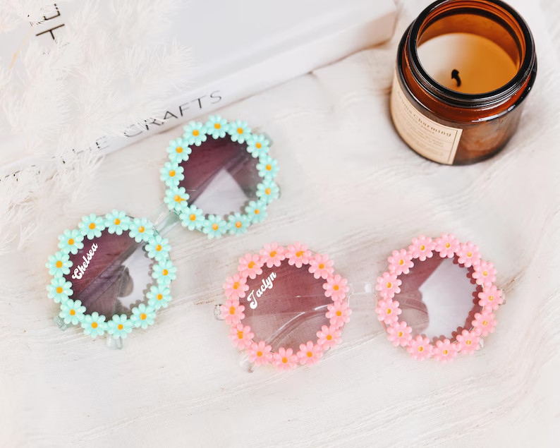 Customized Flower Sunglasses for Kids and Aldult,thoughtful Gift for Flower Girls,trendy Sunglass... | Etsy (US)