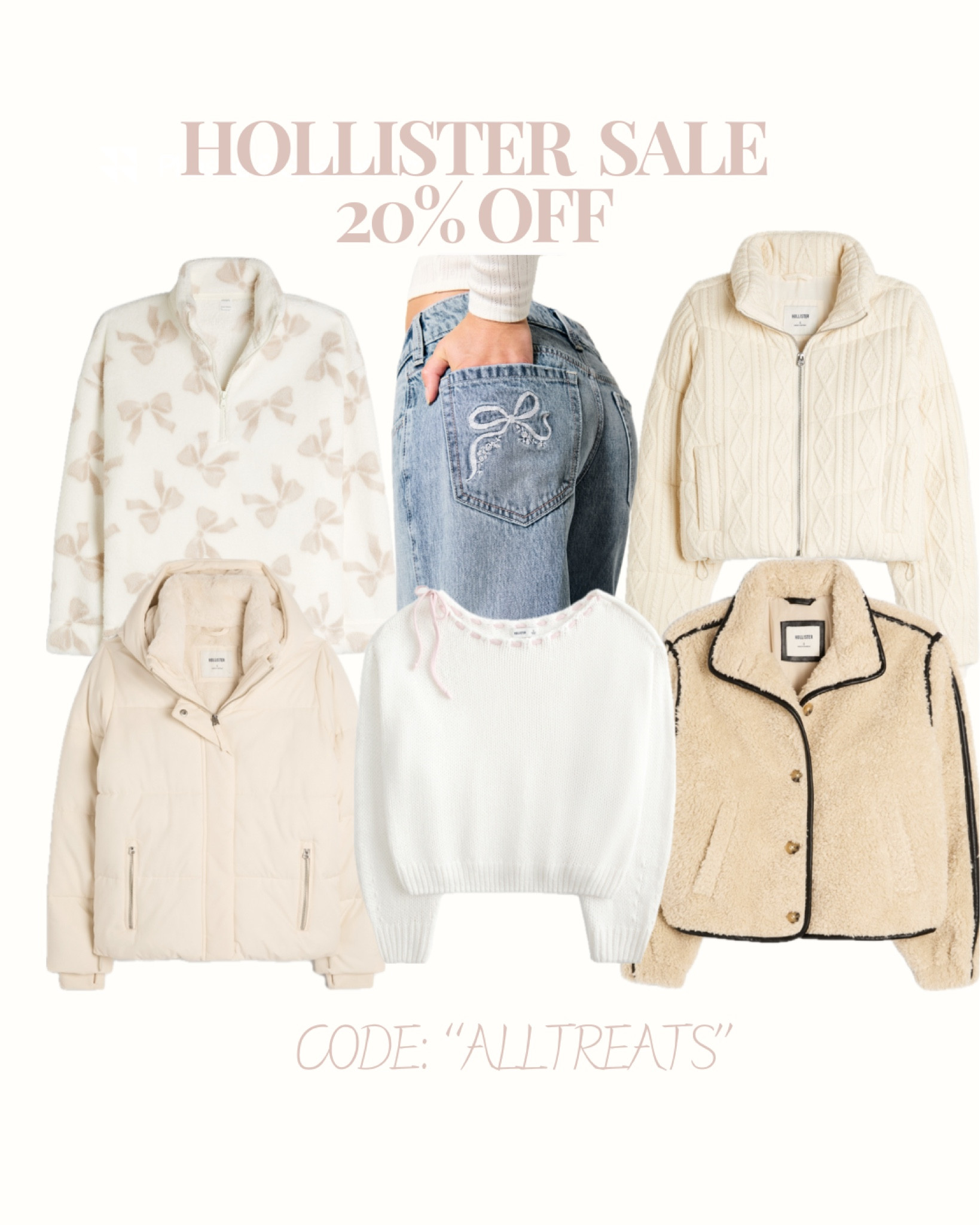 Hollister is having a 20% sale today!

Fall jacket
winter jacket
bow jacket
cozy jackets
fur jackets
bow jeans 
baggy jeans
low rise baggy jeans 

#LTKGiftGuide #LTKHoliday #LTKSeasonal