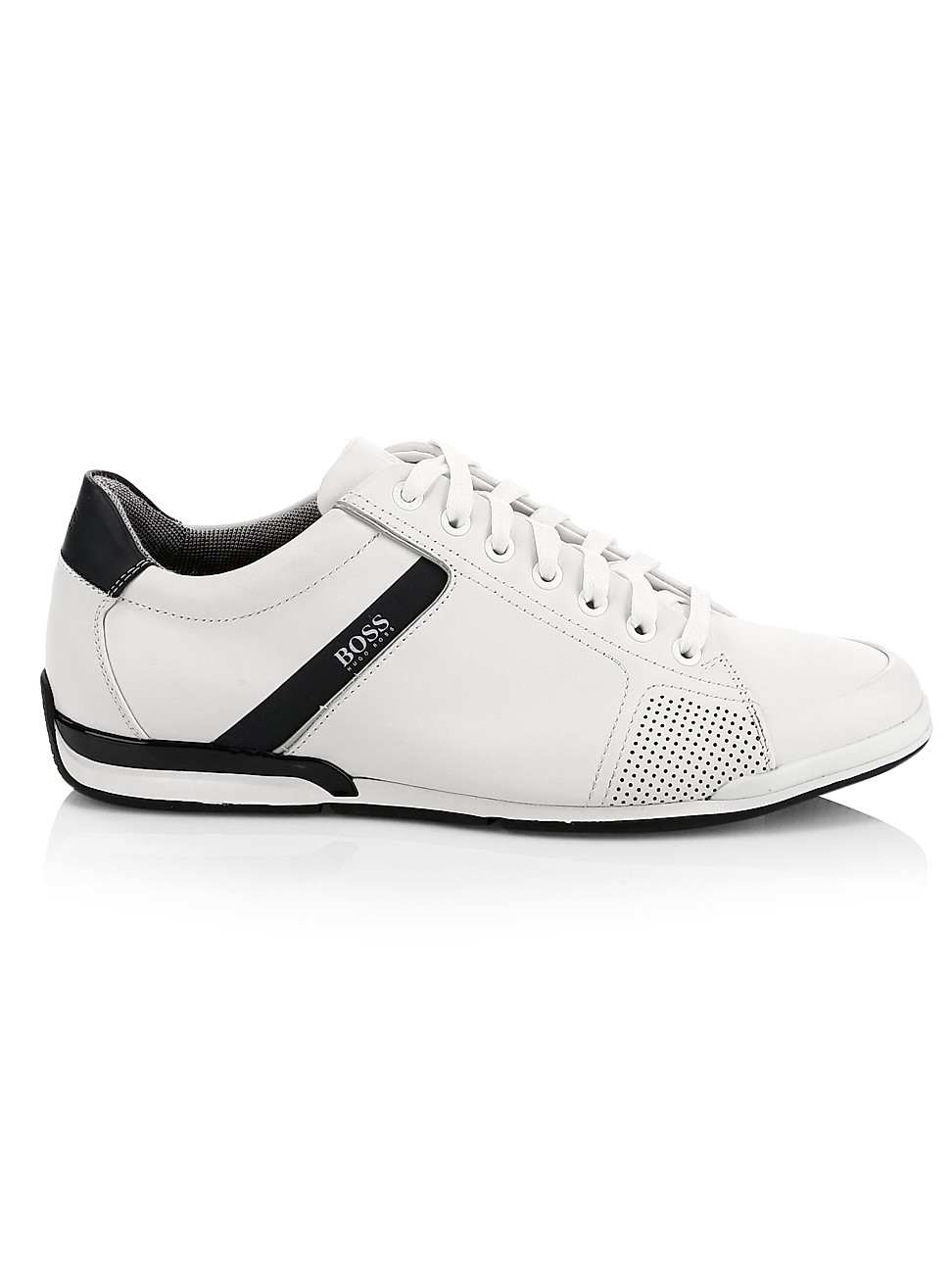 Hugo Boss Men's Saturn Leather Low-Top Sneakers - White - Size 10 | Saks Fifth Avenue